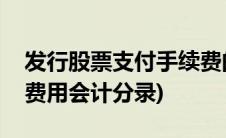 发行股票支付手续费的会计分录(发行股票的费用会计分录)