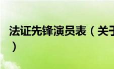 法证先锋演员表（关于法证先锋演员表的介绍）