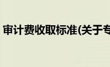 审计费收取标准(关于专项审计费的收费标准)