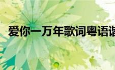 爱你一万年歌词粤语谐音(爱你一万年歌词)