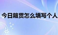 今日籍贯怎么填写个人简历（籍贯怎么填写）