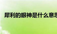 犀利的眼神是什么意思（犀利的眼神分析）