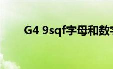 G4 9sqf字母和数字分别是什么意思