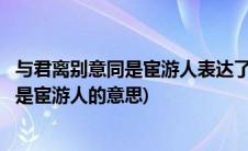 与君离别意同是宦游人表达了诗人怎样的情感(与君离别意同是宦游人的意思)