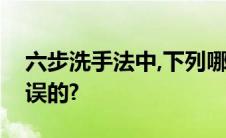 六步洗手法中,下列哪个选项的洗手方法是错误的?