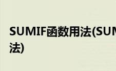 SUMIF函数用法(SUMIF函数的公式及使用方法)