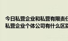 今日私营企业和私营有限责任公司的区别（有限责任公司和私营企业个体公司有什么区别）