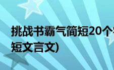 挑战书霸气简短20个字求回答(挑战书霸气简短文言文)