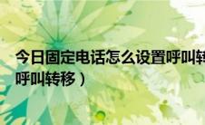 今日固定电话怎么设置呼叫转移到联通（固定电话怎么设置呼叫转移）