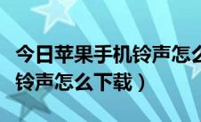 今日苹果手机铃声怎么下载到本地（苹果手机铃声怎么下载）