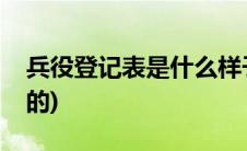 兵役登记表是什么样子的(兵役登记表是干嘛的)