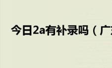 今日2a有补录吗（广东2A补录什么时候）