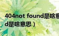 404not found是啥意思视频（404not found是啥意思）