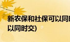 新农保和社保可以同时交不(新农保和社保可以同时交)