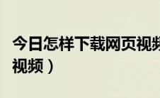 今日怎样下载网页视频到本地（怎样下载网上视频）