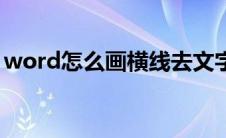 word怎么画横线去文字（word怎么画横线）