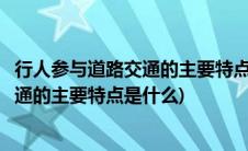 行人参与道路交通的主要特点是什么判断题(行人参与道路交通的主要特点是什么)