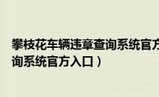 攀枝花车辆违章查询系统官方入口在哪（攀枝花车辆违章查询系统官方入口）