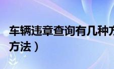 车辆违章查询有几种方法（车辆违章记录查询方法）