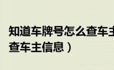 知道车牌号怎么查车主电话（知道车牌号怎么查车主信息）