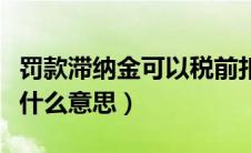 罚款滞纳金可以税前扣除吗（交通罚款滞纳金什么意思）