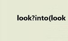 look?into(look into是什么意思)