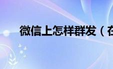 微信上怎样群发（在微信里怎么群发）