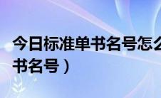 今日标准单书名号怎么打（如何打出标准的单书名号）