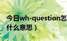 今日wh-question怎么读（wh-question是什么意思）