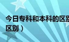 今日专科和本科的区别有哪些（专科和本科的区别）