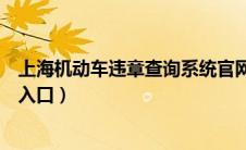 上海机动车违章查询系统官网（平顶山机动车违章查询系统入口）