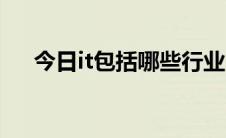 今日it包括哪些行业（it产业包含哪些）