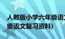 人教版小学六年级语文复习(人教版小学六年级语文复习资料)