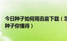 今日种子如何用迅雷下载（怎样使用迅雷下载电影怎么下载种子你懂得）