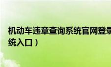 机动车违章查询系统官网登录入口（衡阳机动车违章查询系统入口）