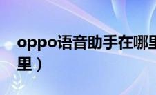 oppo语音助手在哪里（oppo语音助手在哪里）