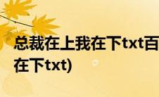 总裁在上我在下txt百度网盘下载(总裁在上我在下txt)