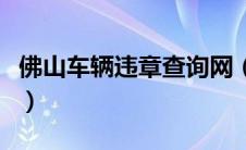 佛山车辆违章查询网（佛山车辆违章查询网站）