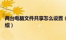 两台电脑文件共享怎么设置（两台电脑文件共享设置方法介绍）