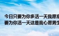 今日只要为你多活一天我愿意这是什么歌（哪首歌歌词有只要为你活一天这是我心愿男生唱的）