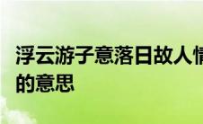 浮云游子意落日故人情挥手自兹去萧萧班马鸣的意思