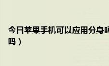 今日苹果手机可以应用分身吗淘宝（苹果手机可以应用分身吗）