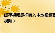 缓存视频怎样转入本地视频到相册（缓存视频怎样转入本地视频）