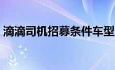 滴滴司机招募条件车型（滴滴司机招募条件）