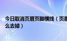 今日取消页眉页脚横线（页眉页脚的设置删除及页眉横线怎么去掉）