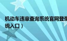 机动车违章查询系统官网登录入口（湖州机动车违章查询系统入口）