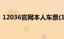 12036官网本人车票(120360网上订票官网)