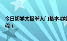 今日初学太极拳入门基本功视频（初学太极拳入门基本功教程）