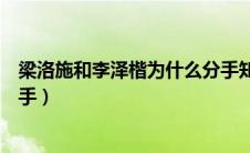 梁洛施和李泽楷为什么分手知乎（梁洛施和李泽楷为什么分手）