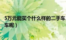 5万元能买个什么样的二手车（5万元适合买个什么样的二手车呢）